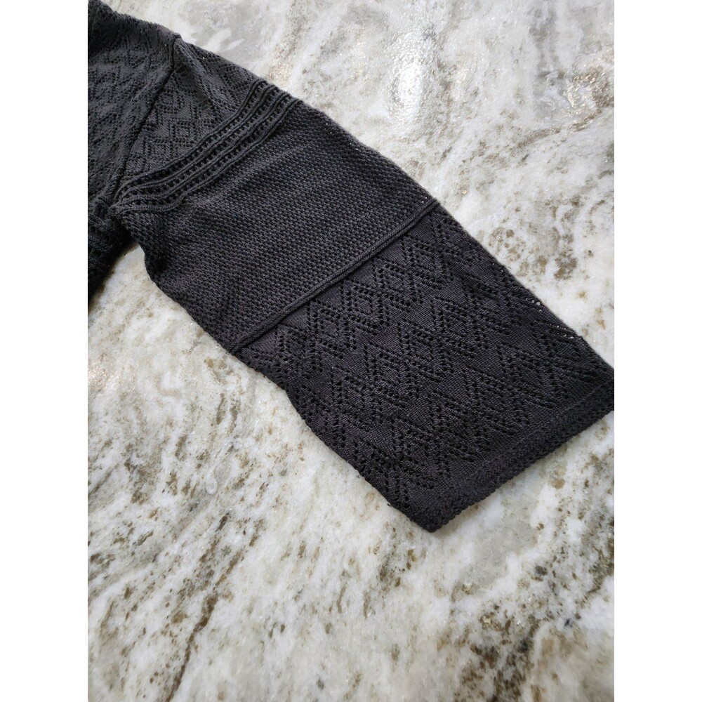 Woman's Sweater Cardigan 1X Black 3/4 Sleeve Plus size - Picture 4 of 6